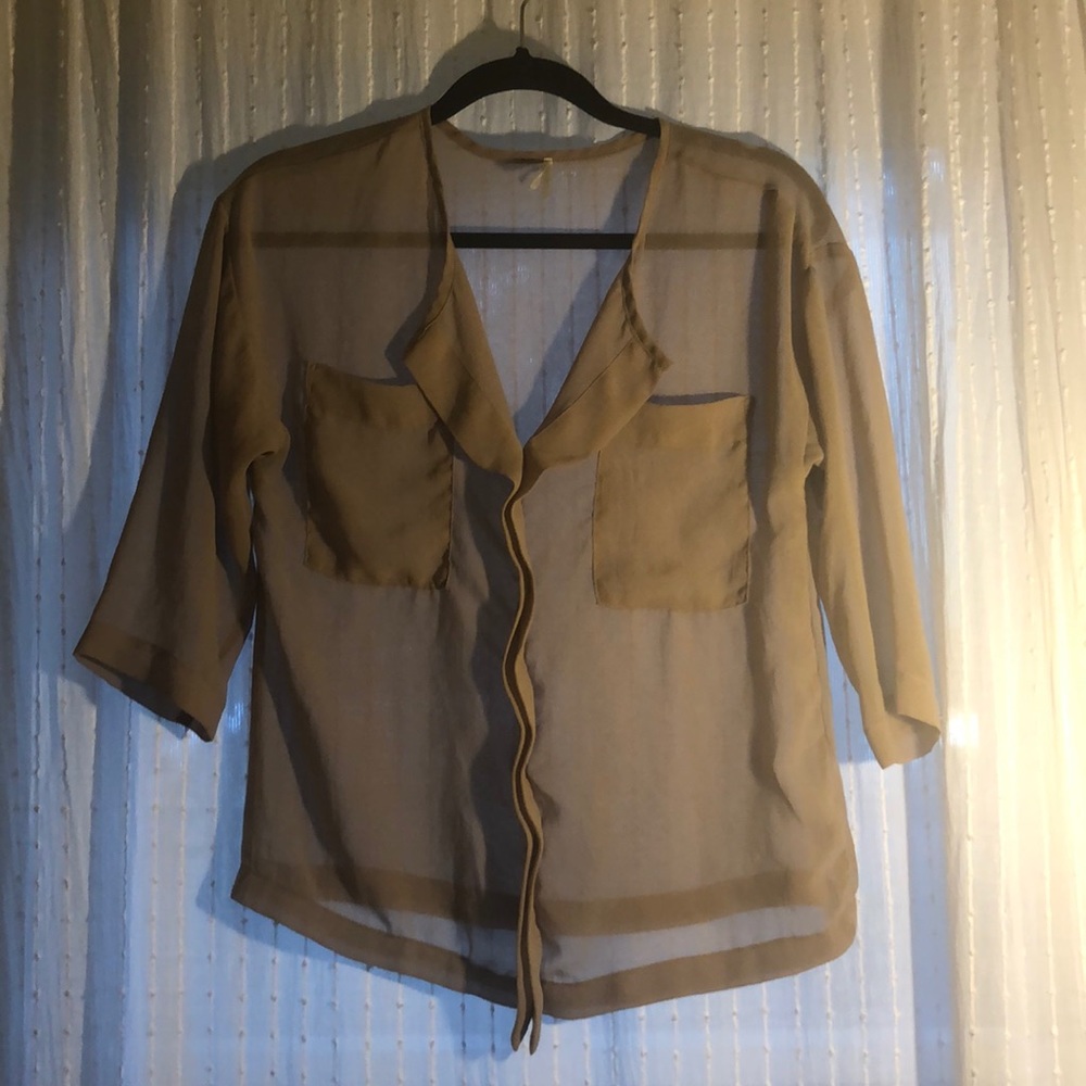 Sheer beige work blouse